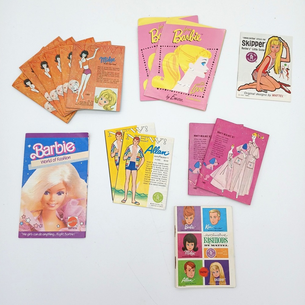 Lot of 15 Vtg Barbie Doll Fashion Pamphlet Booklet 60s - 90s Allan Midge Skipper